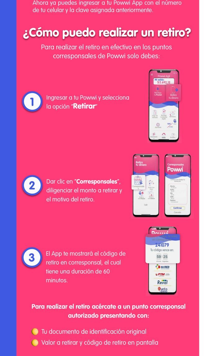 Cómo realizar un retiro con Powwi